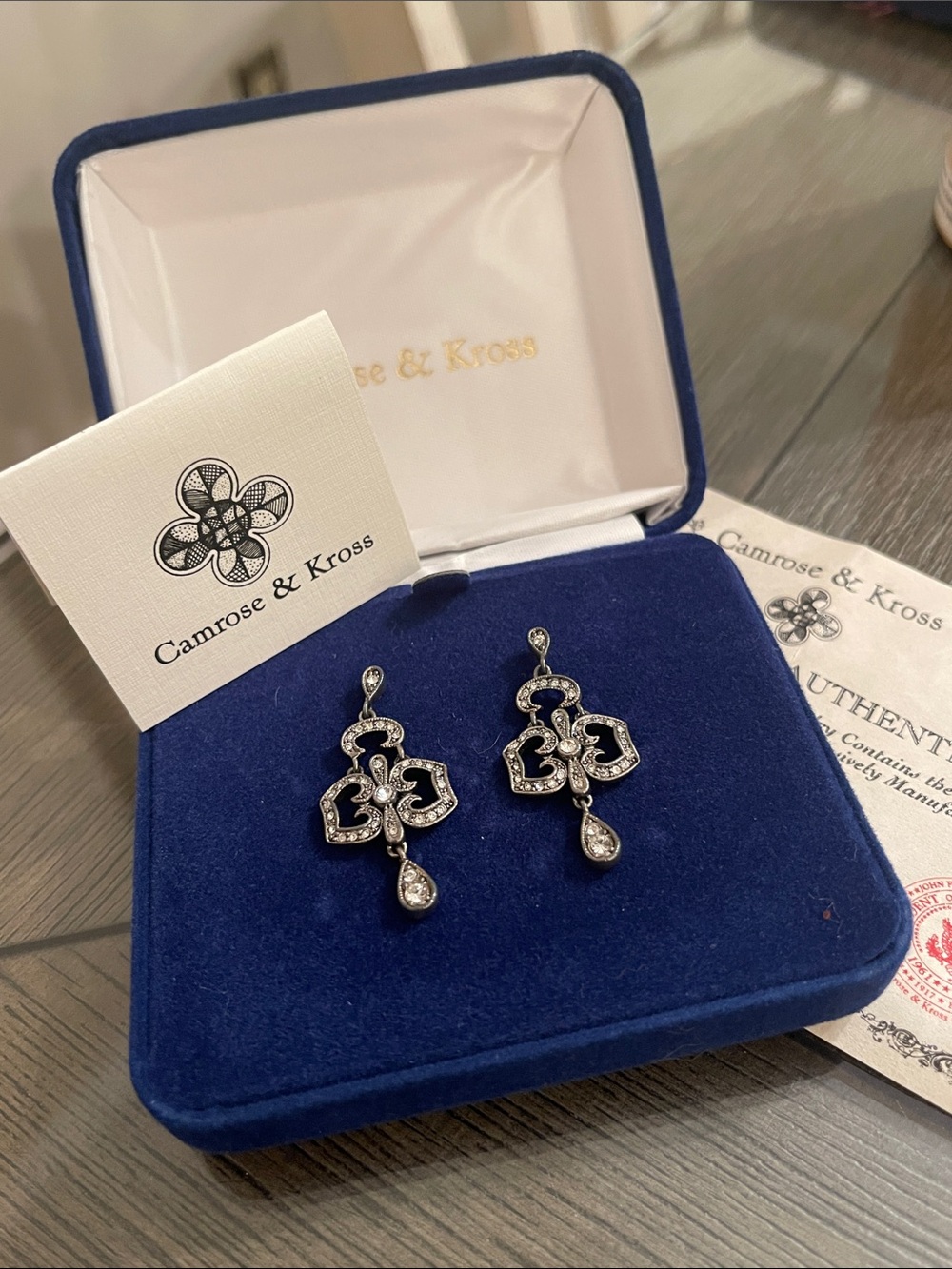 Camrose & Kross Jacqueline Kennedy "State Dinner" Crystal Dangle Earrings